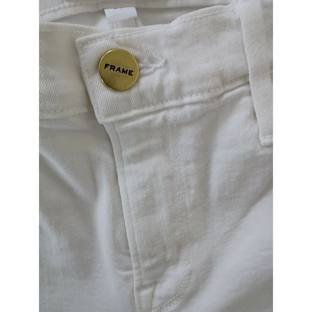 FRAME Le Skinny De Jeanne Crop Blanc White Jeans 27x27 USA Made Classic $228 - Picture 5 of 13